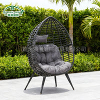 Outdoor Waterproof Rattan Wicker Hanging Egg Chair with Stand