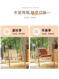 Mei Qi Rattan Woven Swing Chair with Cushion for Indoor Outdoor Patio Garden Balcony