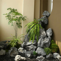 Natural Space PU Cement Rockery Ornament for Outdoor Garden and Courtyard Landscaping