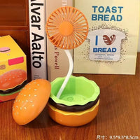 Portable USB Rechargeable Hamburger Mini Fan for Desk, Home, or Outdoor Use - Ideal Kids' Gift