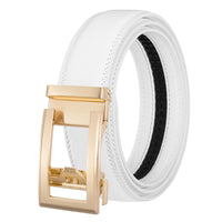 Men's Genuine Leather Belt with Automatic Gold Buckle for Business and Casual Wear