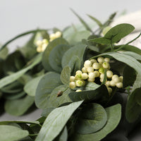 Artificial Eucalyptus Garland with Berries, Green Willow Leaf Design for Home Decor and Holiday Farmhouse Wall Hanging