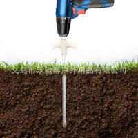 Carbon Steel Luminous Hexagon Ground Pegs for Tents - Electric Drill Compatible, Portable, Rotating Plastic Head