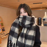 Korean Style Plaid Scarf Winter Warm Thickened Imitation Cashmere