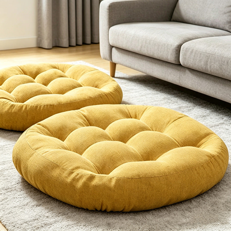 Japanese Style Linen Floor Cushion Thick Tatami Meditation Pillow for Living Room Bay Window