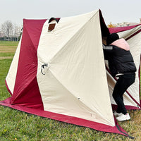 Winter Ice Fishing Tent with Removable Floor Mat, Thickened Portable Shelter for Camping and Outdoor Activities