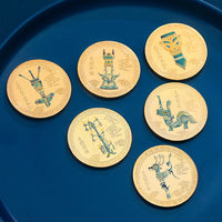 Sanxingdui Bronze Figure Refrigerator Magnet & Commemorative Coin Gift Set