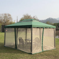 Outdoor Roman Canopy Gazebo with Side Curtains for Patio Garden Events
