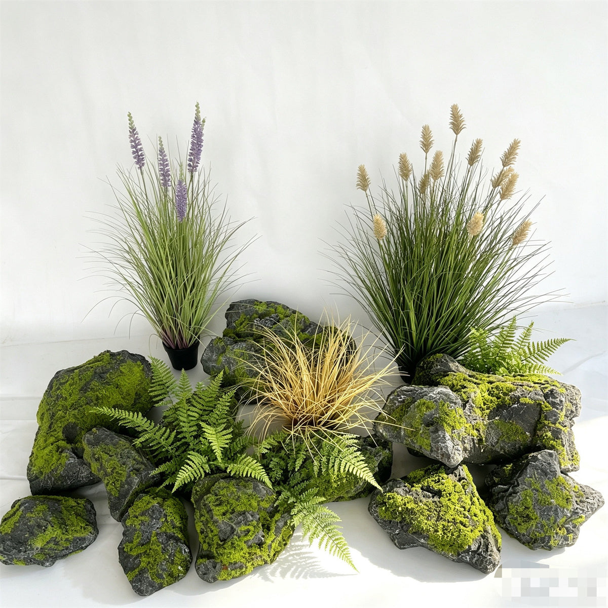 Artificial Mossy Rock Ornament for Landscaping and Decor
