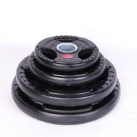 Hantoo Cast Iron Rubber-Coated Tri-Grip Weight Plates for Muscle Training
