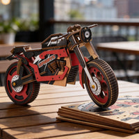 DIY Wooden 3D Puzzle Motorcycle Model Desktop Ornament Kids Gift