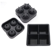 Silicone Ice Cube Tray Molds for Spheres and Cubes, 4/6/8 Cavities, with/without Lid