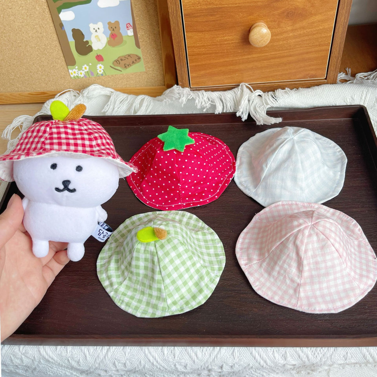 13cm Cotton Doll Fisherman Hat for Stuffed Animals and Dolls, Sun Protection Decor