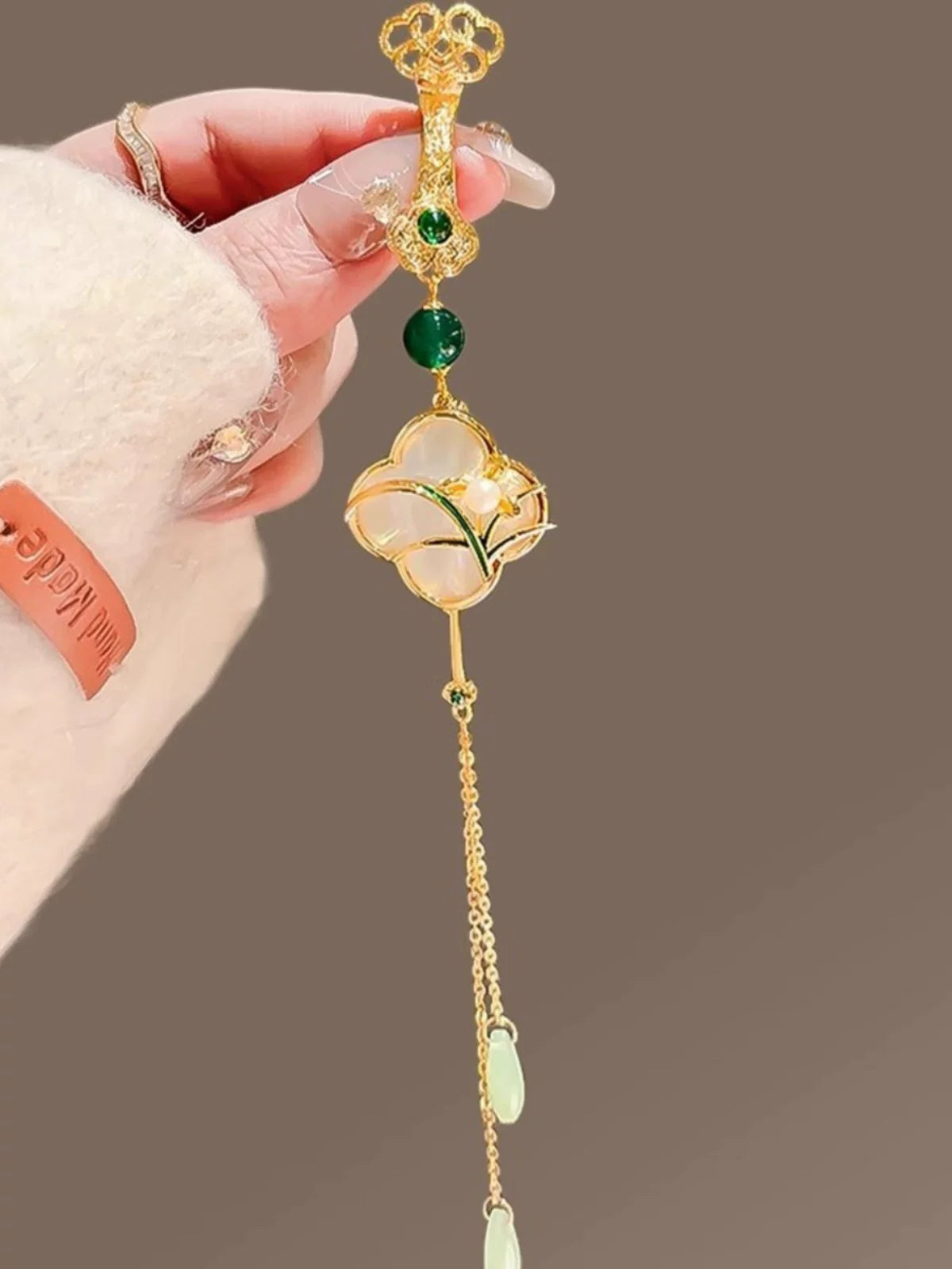 Chinese Style Orchid Brooch Cheongsam Tassel Pendant Retro Hanfu Accessory