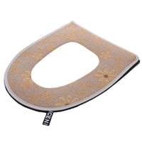 Universal Cotton Linen Toilet Seat Cover with Handle and Zipper, Breathable, Washable, Skin-Friendly for All Seasons