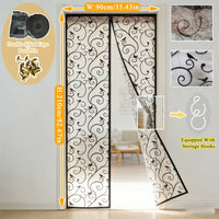 Magnetic Screen Door with Full Frame Hook & Loop, Hands-Free Mesh Curtain for Doors, Pet/Kid Friendly, Easy Installation
