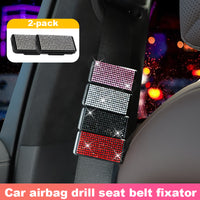 Rhinestone Car Seat Belt Adjuster Clip, 2-Pack