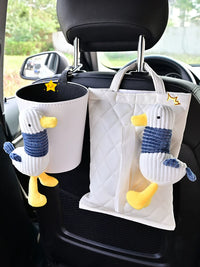 Cute Car Trash Can with Lid - Hanging Automotive Garbage Bag for Front/Rear Seat Storage