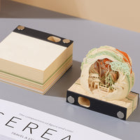 3D Art Paper Sculpture Tear-Off Memo Pad with Display Box and Gift Box