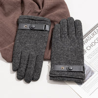 Men's Wool Cashmere Warm Cycling Gloves with Separate Fingers for Autumn/Winter
