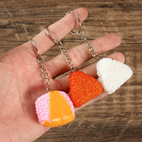Realistic Japanese Sushi Onigiri Miniature Food Model Keychain Decor