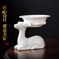 Deer Ceramic Tea Strainer with Fine Mesh Filter for Loose Leaf Tea