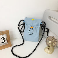 Minimalist Nylon Drawstring Mini Crossbody Phone Bag for Women