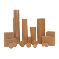 Cork Yoga Block and Massage Ball Set for Pilates, Stretching, and Muscle Relief