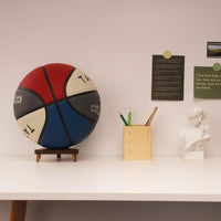 Walnut Wood Basketball Football Autograph Display Stand Souvenir Holder