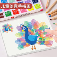 Kids' Finger Paint Set with Ink Pads and Drawing Cards for Toddlers and Preschoolers