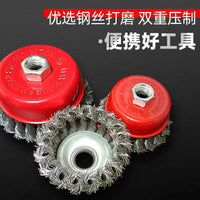 Twisted Wire Wheel Brush for Angle Grinder M10/M14 Thread Rust Removal Polishing