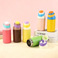 Macaron Color-Block Insulated Water Bottle, Leak-Proof Portable Travel Mug for Commuting