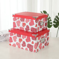 Large Foldable Cardboard Storage Box with Lid for Clothes Books Snacks