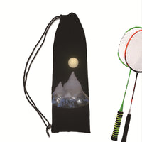 Dark Healing Series Badminton Racket Drawstring Bag Shoulder Storage Pouch for Men and Women