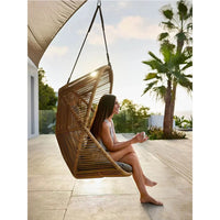 Outdoor Wicker Hanging Basket Chair for Patio Garden Villa Hotel