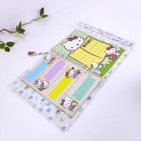 A5 Laser Heart Double Buckle 6-Ring Binder Notebook with PP Cover, Portable Journal & Card Holder