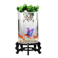 Thickened Large Small Glass Fish Tank Living Room Floor-Standing High Cylindrical Round Vertical Aquarium