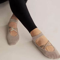 2 Pairs Women's Yoga Pilates Socks Non-Slip Breathable Cotton Grip Socks for Home Fitness