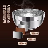 304 Stainless Steel Double-Layer Insulated Bowl for Home, Kids, and Adults - Anti-Scald & Drop-Resistant