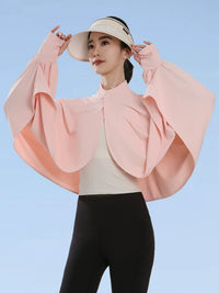 Women's Sun Protection Shawl with Face Mask for Outdoor Cycling and Driving