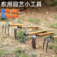 Hardened Steel Garden Hoe with Wooden Handle for Weeding and Cultivating