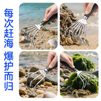 Stainless Steel Clam Rake with 3, 5, or 7 Tines for Gardening and Beachcombing