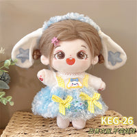 20cm Cotton Doll Clothes Set with Headdress for Plush Dolls