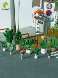 Miniature Potted Plant Model for 1:64 Scale Dioramas and Dollhouses