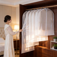 Translucent Garment Bags for Closet Storage, Dustproof and Waterproof Clothes Cover with Zipper