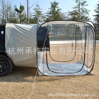 PVC Transparent Car Tail Extension Tent for Camping and Sunroom Use, Automatic Pop-Up, 2-4 Person