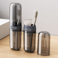 Portable Travel Toothbrush Toothpaste Holder and Mouthwash Cup Set
