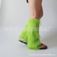 Y2K Faux Fur Leg Warmers for Women, Millennial Style Warm Long Boot Socks