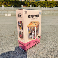 DIY Miniature Dollhouse Kit with LED Light, Micro World Bedroom Furniture, Educational Assembly Toy