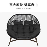 Outdoor Patio Wicker Sofa Waterproof Sun-Resistant Rattan Garden Leisure Chair